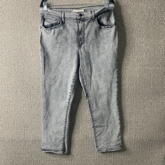 Levi's 514‎ Womens Jeans 33 Gray Washed Denim High Rise Straight Leg Pockets - Picture 1 of 9